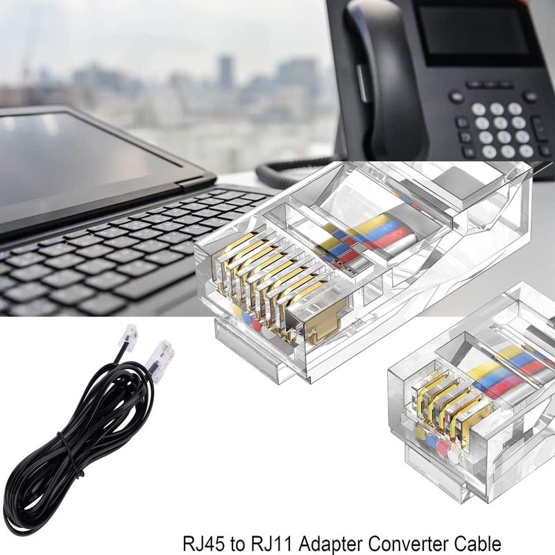 Seefeful 3.3FT-3Pack RJ45 to RJ11 Adapter for Telephone Signal (TEL Port) for Landline Telephone Service Fax or Answering, Analog Phone, XXX: NOT for Network Signal for Ethernet Device CAT, Computer - Image 3